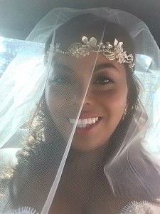 One last picture as a single woman. I was in the car on my way to the wedding venue and so happy :)